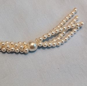 Ladies beaded pearl rope tie belt